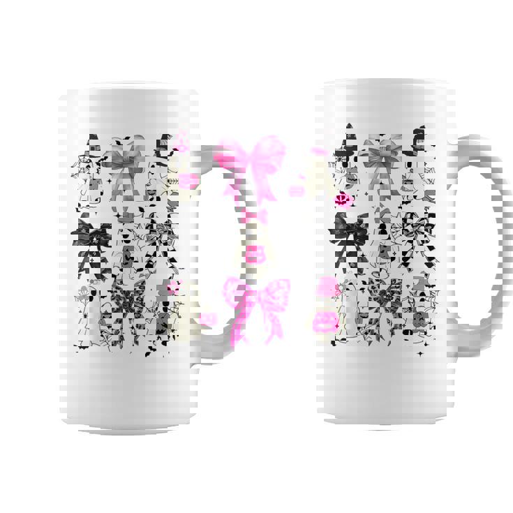 Pink Ghost Bow Coquette Halloween Spooky Season Girls Coffee Mug