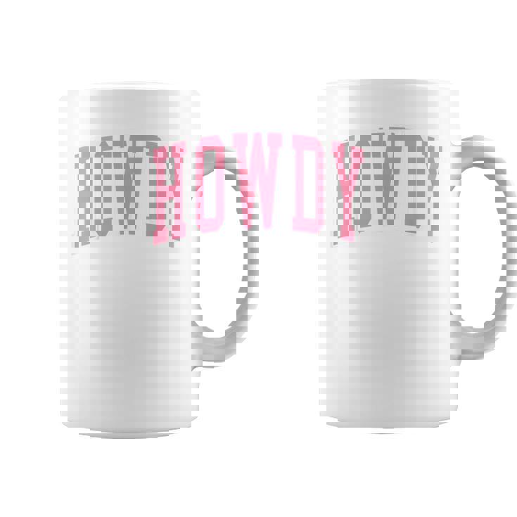Preppy Cowgirl Varsity Pink Howdy Western Girls Coffee Mug