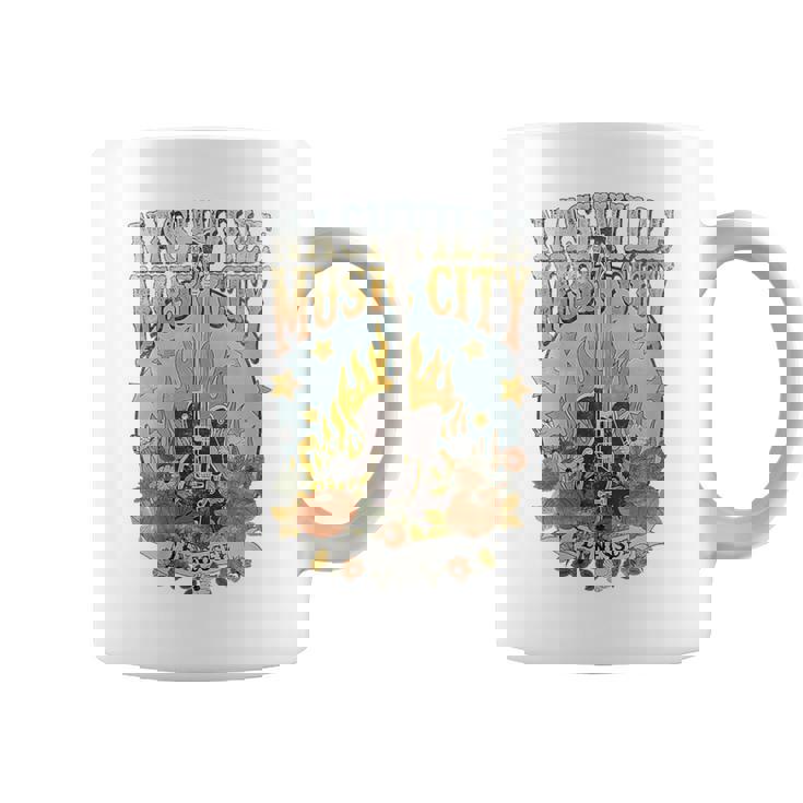 Recuerdo De Nashville Tn Guitar Nashville Cuello Taza de café