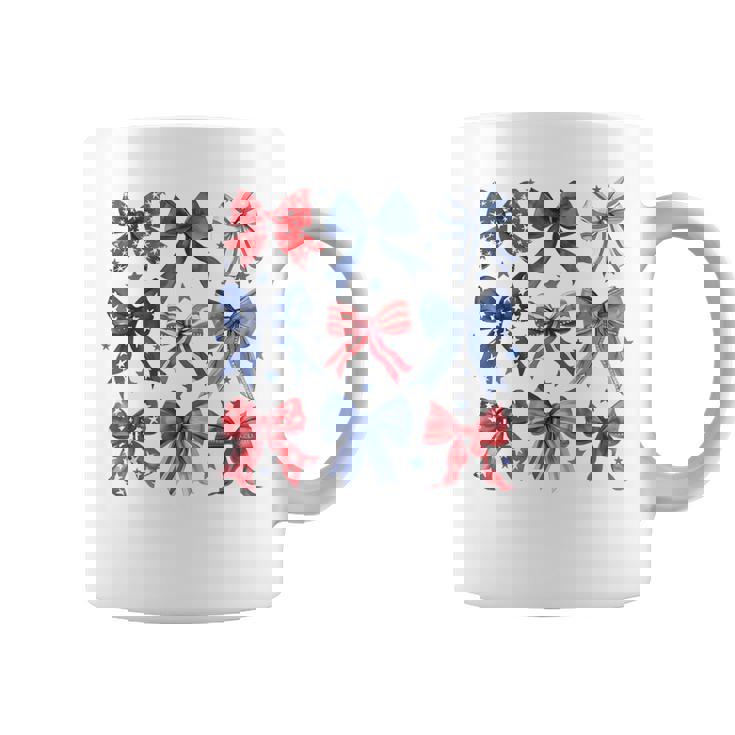 Retro 4Th Of July Coquette Bows American Flag Usa Patriotic Coffee Mug