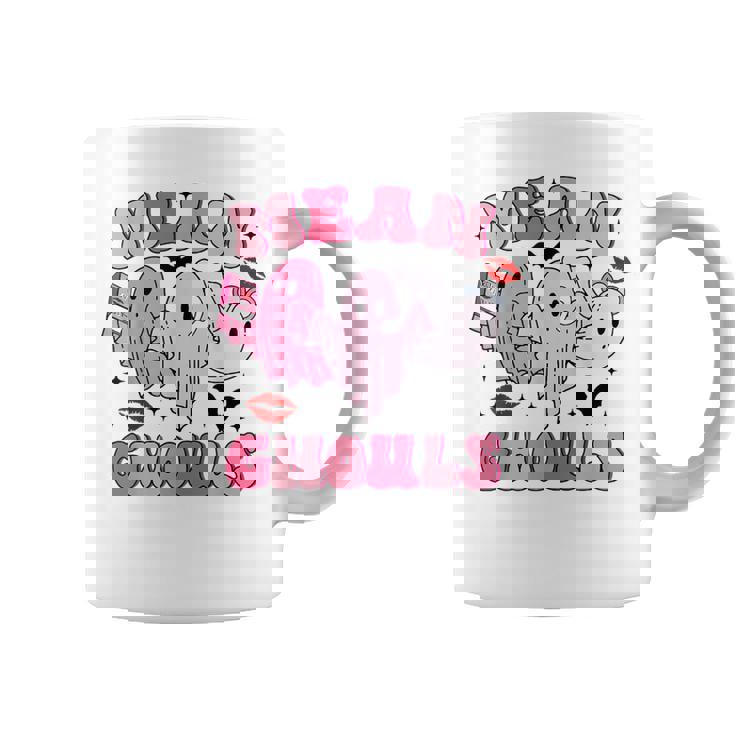 Retro Pink Mean Ghouls Halloween Ghost Let's Go Ghouls Cute Coffee Mug