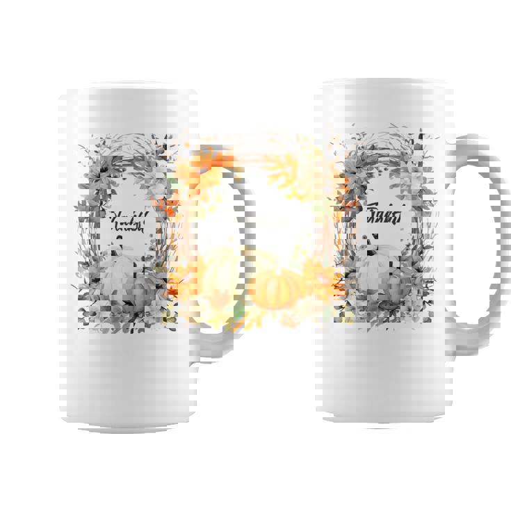 Thankful – Thanksgiving Harvest Autumn Christian Faith Tank Top Graphic Print Coffee Mug