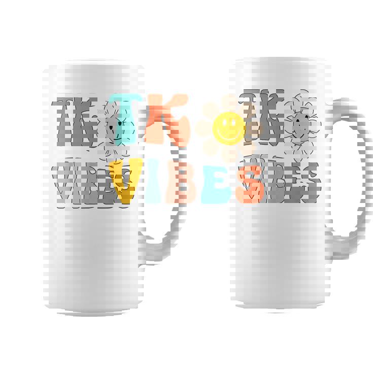 Tk Vibes Back To School Tk Team Tk Teacher & Kid Retro Daisy Coffee Mug