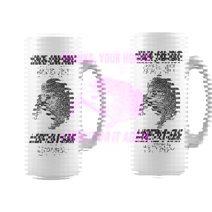 Tokyo Tiger Thanks Your Honor I Won’T Do It Again Frog Coffee Mug