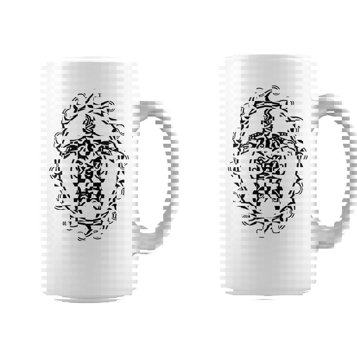 Tortuga Marina De Sol Maorí Polinesia Tribal Taza de café