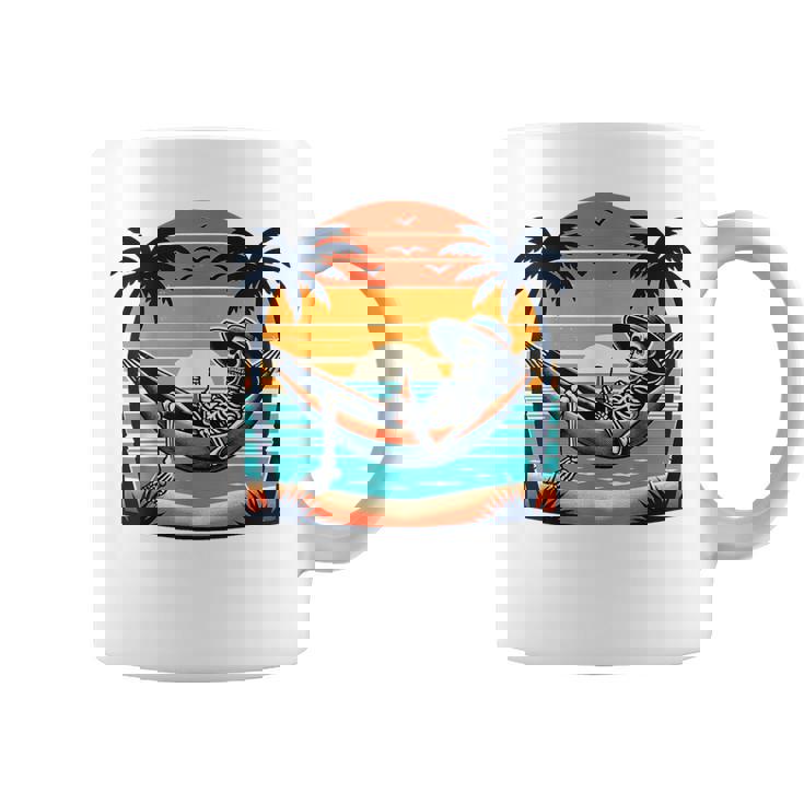 Tropical Beach Vacation Skeleton Summer Drinking Skeleton Coffee Mug