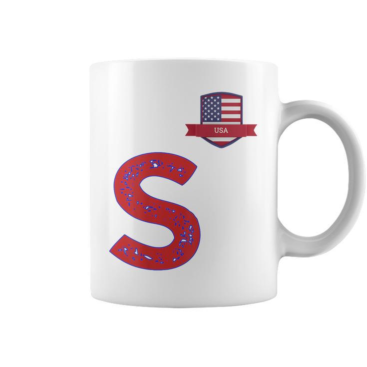 Usa Flag Letter S American Usa Red Tassen