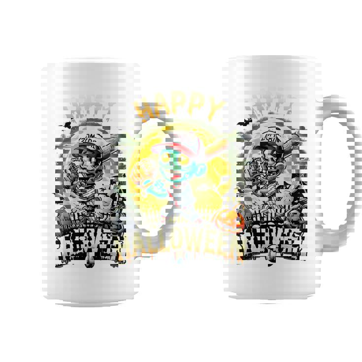 Vintage Halloween Zombie Baseball Skeleton Baseball Players Coffee Mug