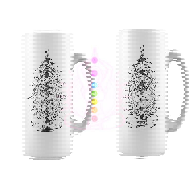 Zen Yoga Meditación Siete Chakras Salud Taza de café
