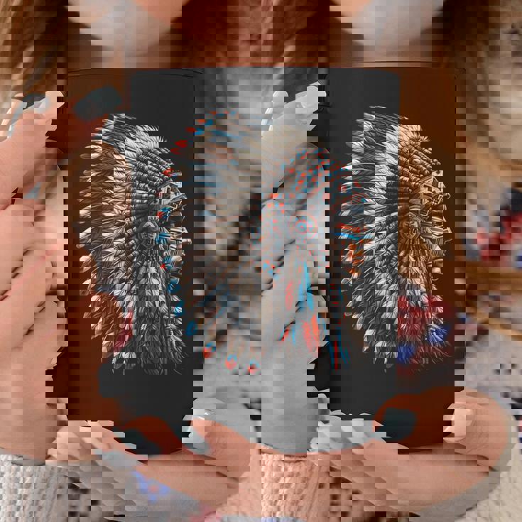 Bella Ragazza Indiana Nativa Americana Copricapo Graphic Tazze Regalos divertidos