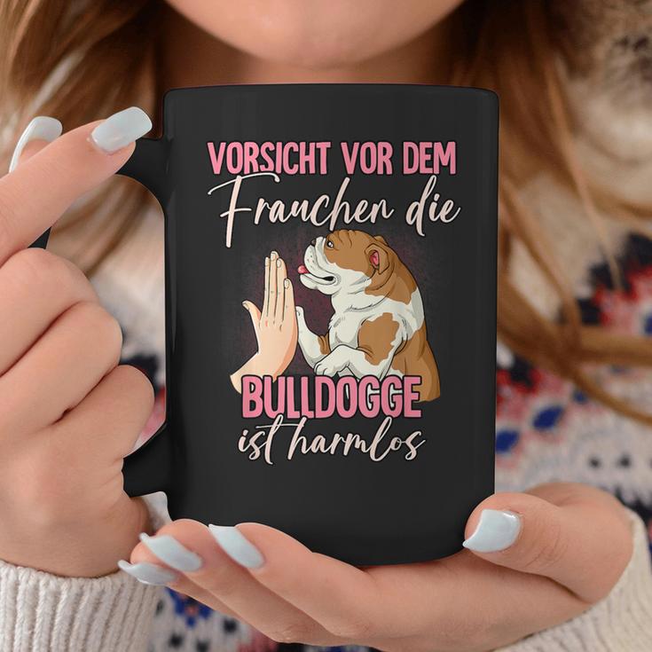 Beware Of The Frauchen Bulldog Tassen Lustige Geschenke