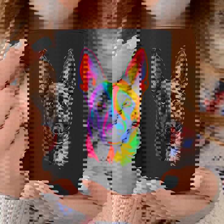 Colorful Belgian Malinois Lover Brave Dog Black Coffee Mug Personalized Gifts