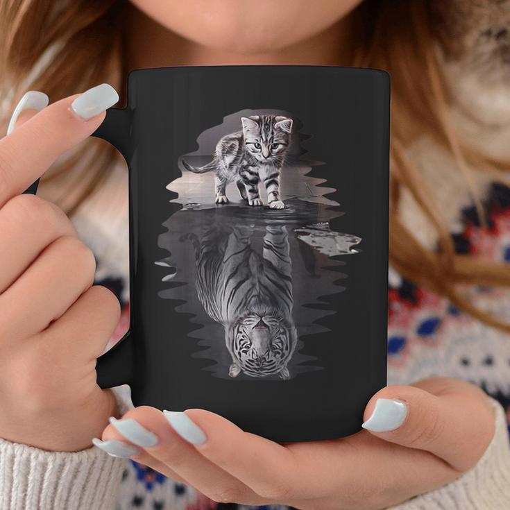 Cute Cat Reflecting Strong Tiger Tassen Lustige Geschenke