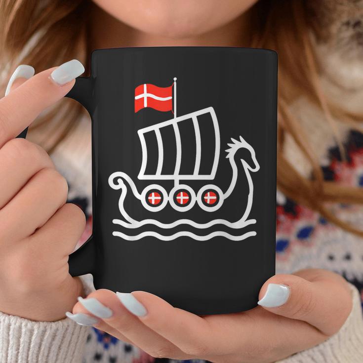 Denmark Flag Dragon Boat Dragon Headiking Ship Tassen Lustige Geschenke