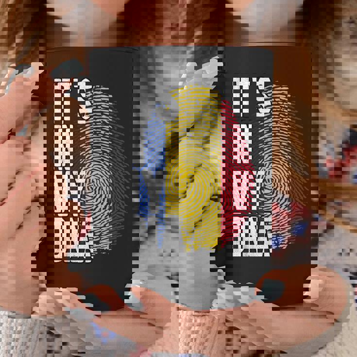 Divertente È Nel Mio Dna Bandiera Della Romania Impronta Digitale Tazze Regalos divertidos