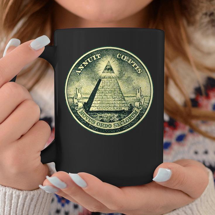 A Dollar Note Allseeing Eye Pyramid Illuminati Tassen Lustige Geschenke