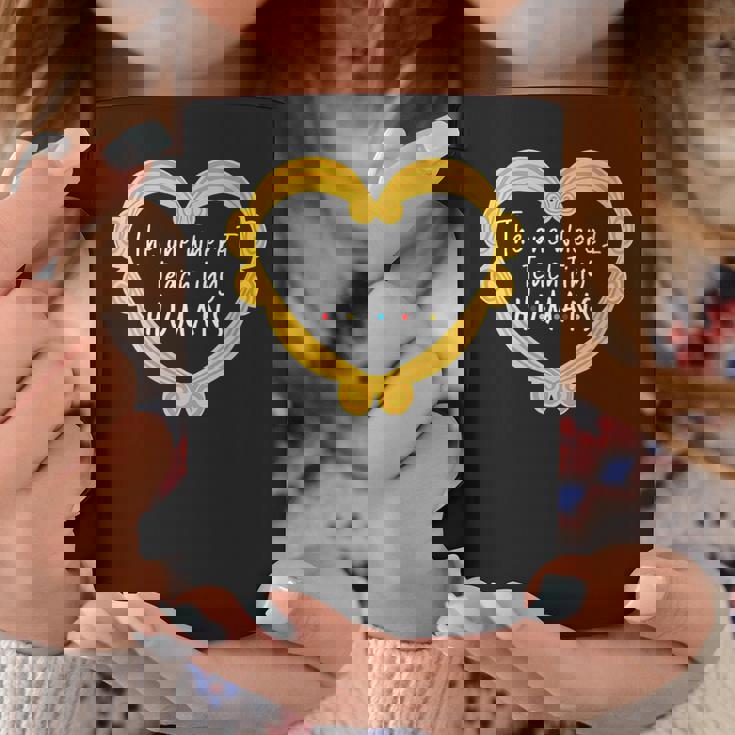 Donna Quello In Cui Insegno Piccolo Insegnante Di Cuore Umano Con Collo A Tazze Regalos divertidos