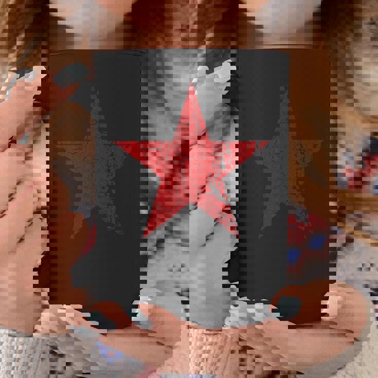 Estrella Roja Envejecida Grunge Estrella Roja De Colorintage Taza de café Regalos divertidos