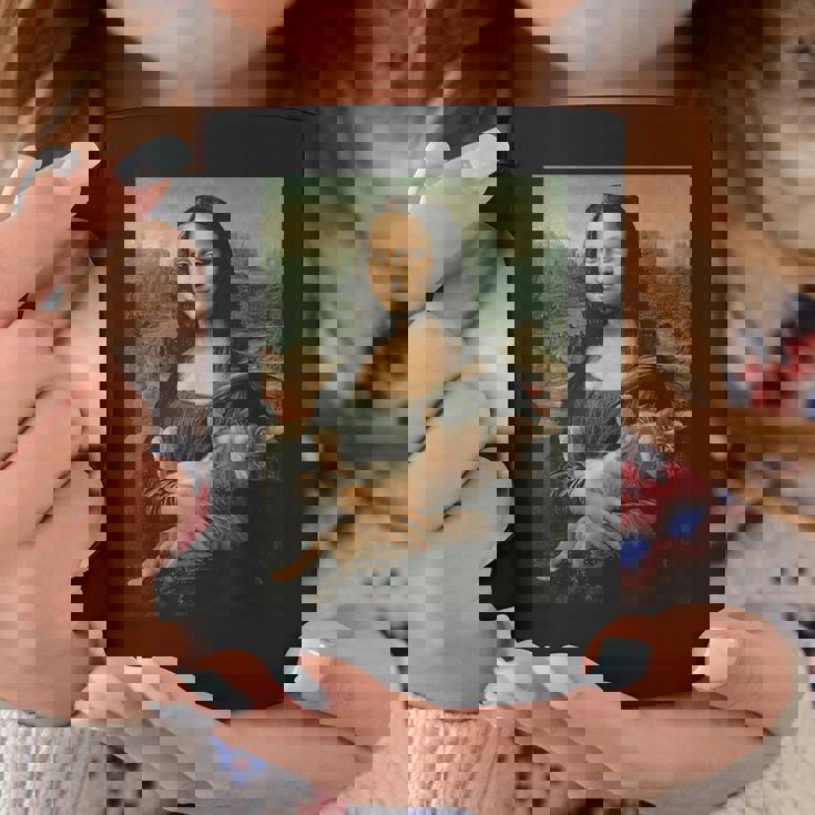 Gioconda Con Gatto Arancione Divertente Pittura Artistica Tazze Regalos divertidos