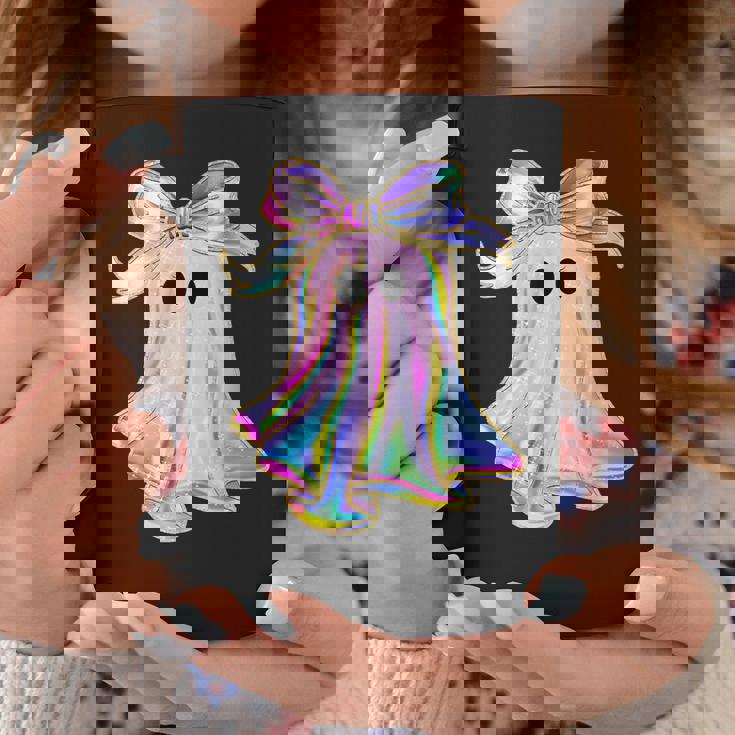 Holo Coquette Bow Cute Ghost Halloween Spooky Season Coffee Mug Unique Gifts