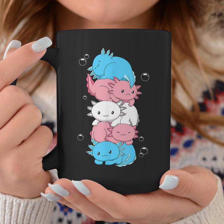 Kawaii Axolotl Heap Transgender Pride Flag Trans Lgbtq Tassen Lustige Geschenke