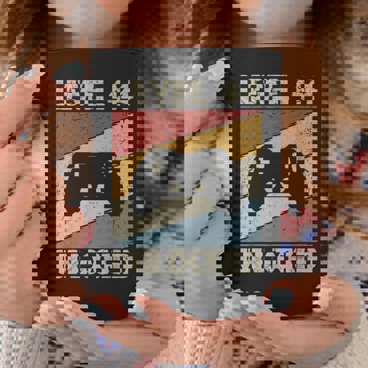 Level 44 Unlocked Video Gamer 44Th Birthday Vintage Coffee Mug Personalized Gifts