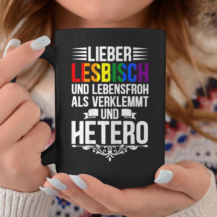 Lieber Lesbian Und Lebensfroh Lesbian Lgbtq Pride Women's Tassen Lustige Geschenke