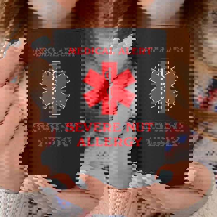 Medical Alert Severe Nut Allergy Awareness Graphic Print Coffee Mug Unique Gifts