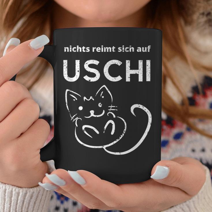 With Nichts Reimt Sich Auf Uschi Slogan With Cat Grunge Tassen Lustige Geschenke