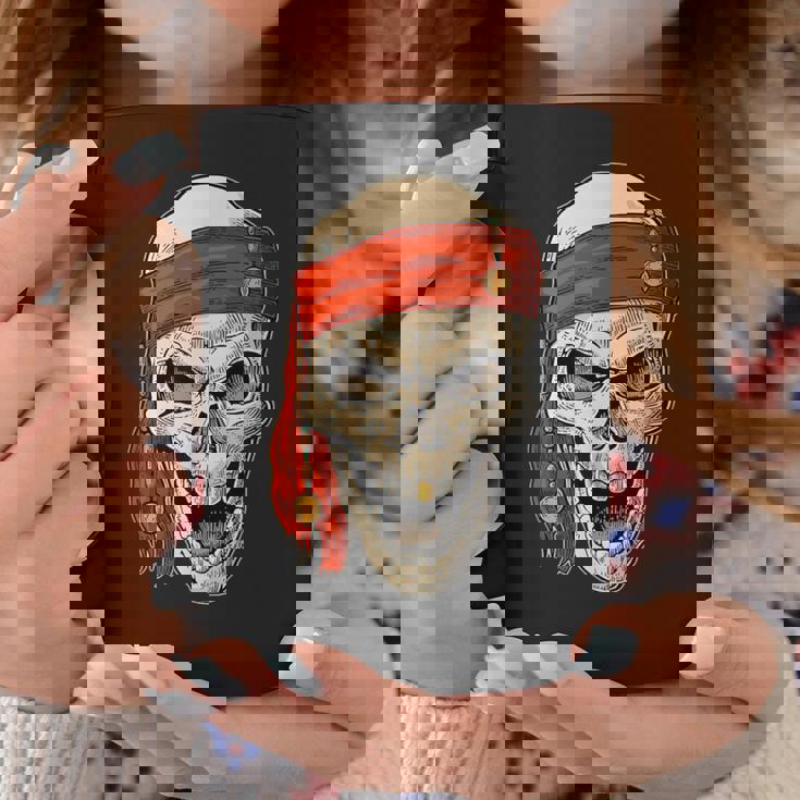 Pirata Cráneo En Pañuelo Pirata Aventura Taza de café Regalos divertidos