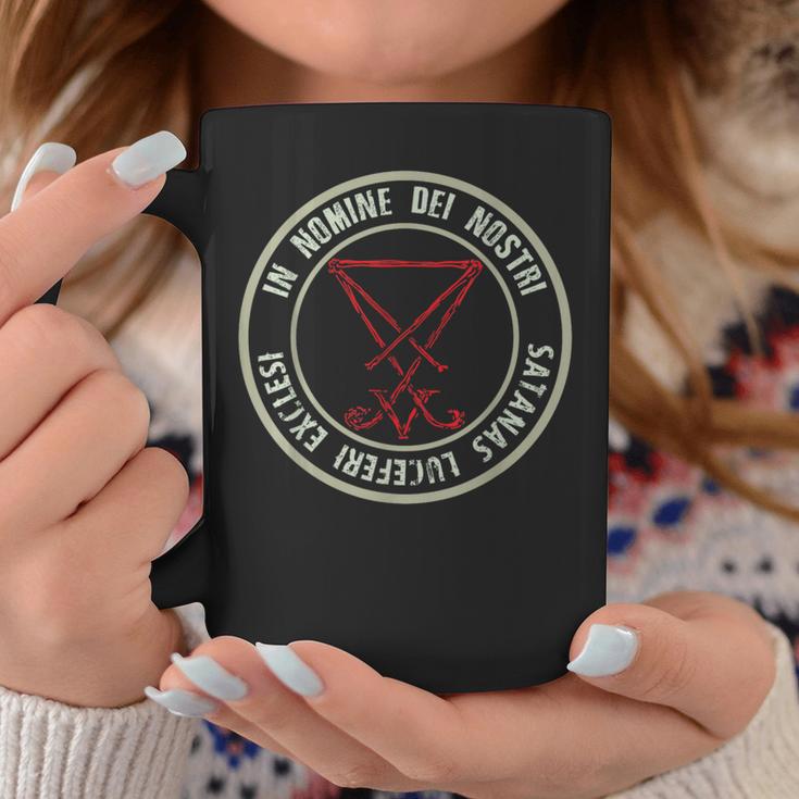 Satanic Lucifer Sigil Devil Nomine Dei Nostri Satanas Tassen Lustige Geschenke