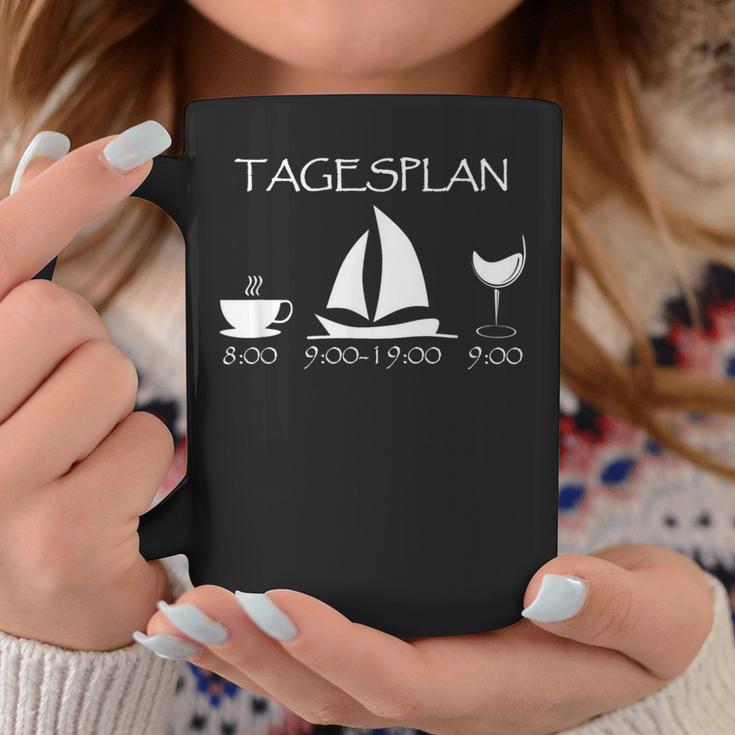 Segeln Tagesplan Segelschiff Geschenk Kaffee Wein Segler Tassen Lustige Geschenke