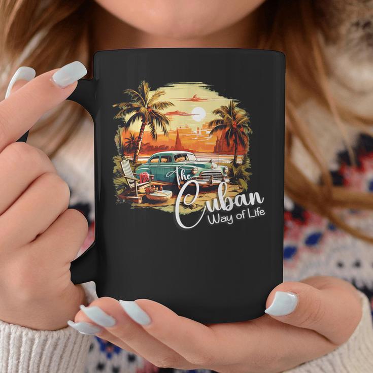 Sunset Cuba Oldtimer Palm Trees Retrointage Summer Tassen Lustige Geschenke