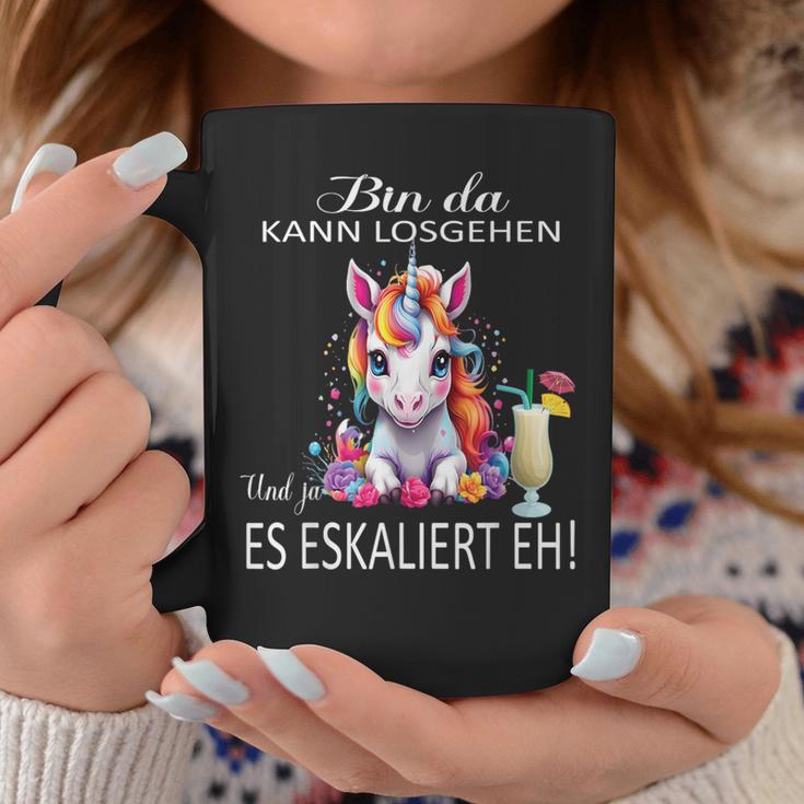 With Unicorn Bin Da Kann Losgehen Und Ja Es Escaliert Eh Tassen Lustige Geschenke