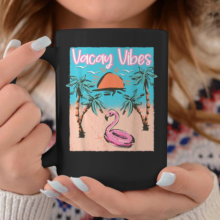 Vacay Vibes Beach Flamingo Summer Vacation Coffee Mug Unique Gifts
