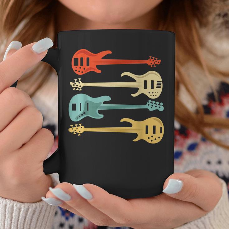Vintage Retro Bass Guitar Bass Guitarra Taza de café Regalos divertidos