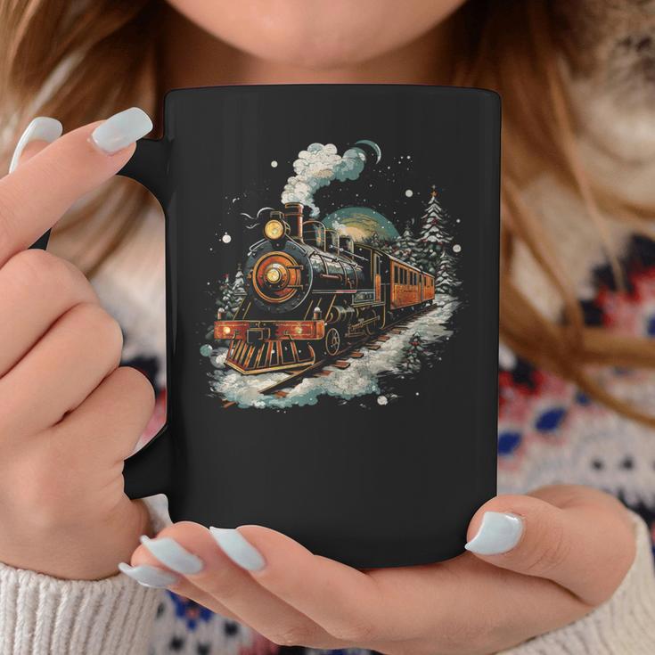 Weihnachtszugintage Dampflokomotive Retro Zug Leiter Tassen Lustige Geschenke