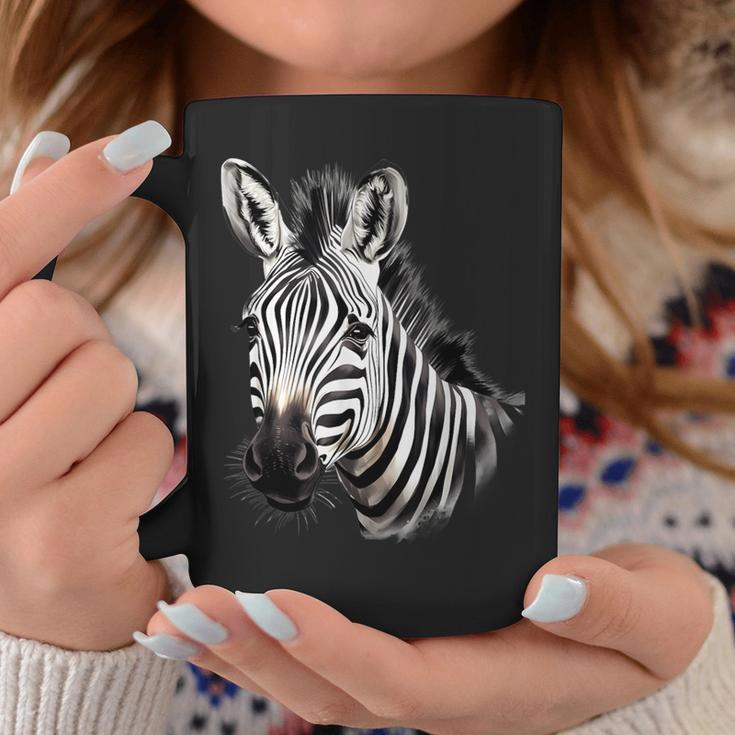 Zebra Portrait Drawing Wildlife Animal Print Nature Motif Tassen Lustige Geschenke