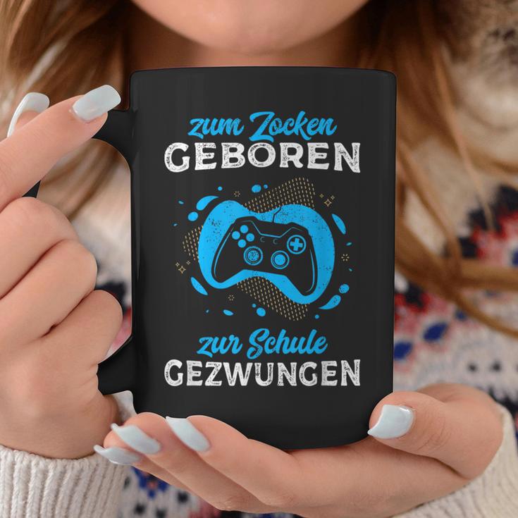 Zum Zocken Geboren Zur Schule Gezwungen Gamer Half Sleeve Tassen Lustige Geschenke