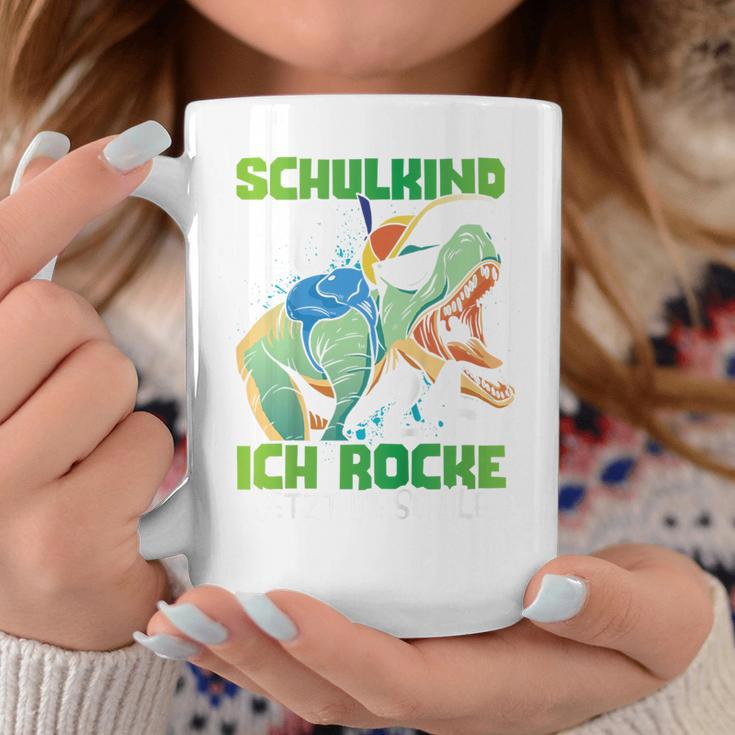 Children's School Child 2024 Dinosaur Ich Rocke Jetzt Die Schule Tassen Lustige Geschenke