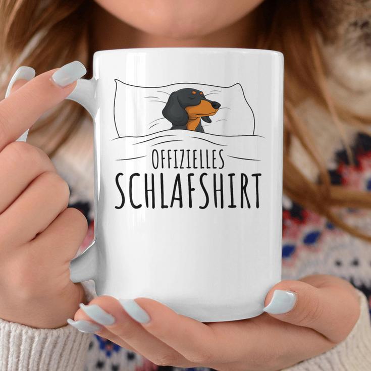 Dachshund Pyjama With Writing “Offizielles Schlaf” Idea Tassen Lustige Geschenke