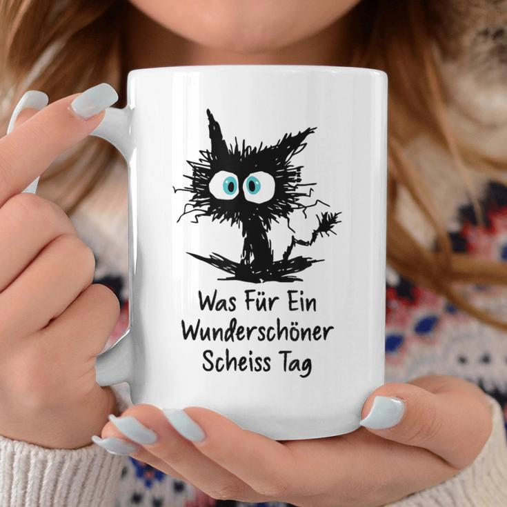 Was Für Ein Wonderschön Scheißtag Scheiss Tag Cat Gray Tassen Lustige Geschenke