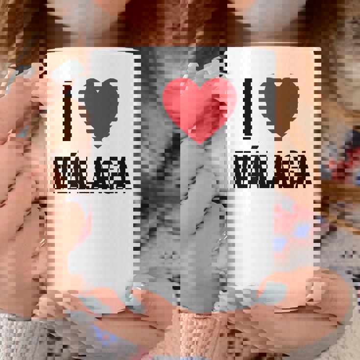I Love Malaga Ciudad En España Con Red Love Heart Taza de café Regalos divertidos