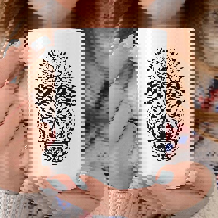 Maorí Polinesio Tatuaje Haka Dance Mascarilla Cabeza Taza de café Regalos divertidos