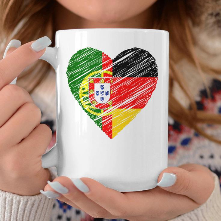 Portugal Germany Heart Germany Flag Portuguese Flag Heart Blue Tassen Lustige Geschenke