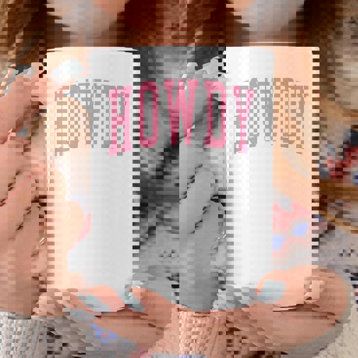 Preppy Cowgirl Varsity Pink Howdy Western Girls Coffee Mug Personalized Gifts
