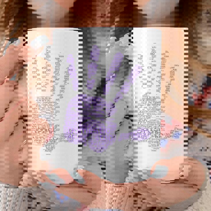 Stopiolence Hand Famigliaiolenza Domestica Consapevolezza Maglia A Manica Tazze Regalos divertidos
