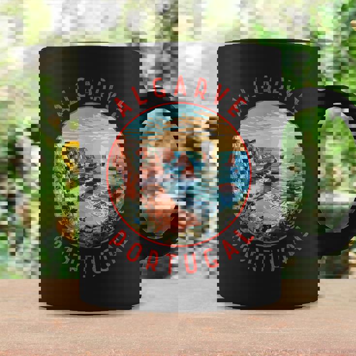 Algarve Portogallo Retro Distressed Circle Travel Souvenir Tazze Ideas de regalos