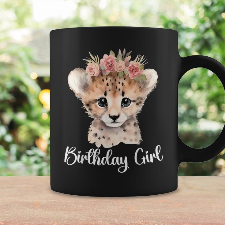 Baby Cheetah Birthday Girl Flowers Zoo Animal Birthday Party Coffee Mug -  Seseable