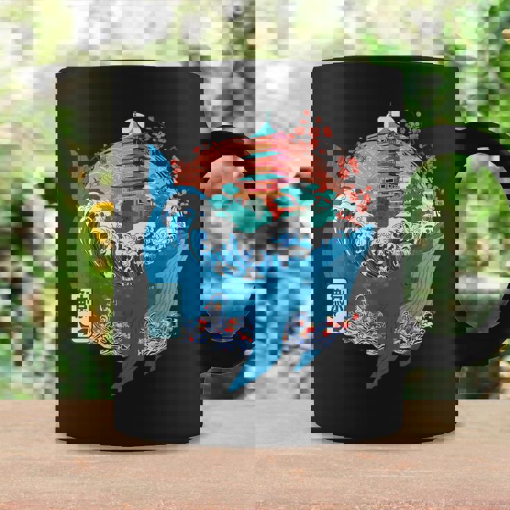 Ballena Japonesa Gran Ola Kanagawa Japón Arteintage Taza de café Ideas de regalos